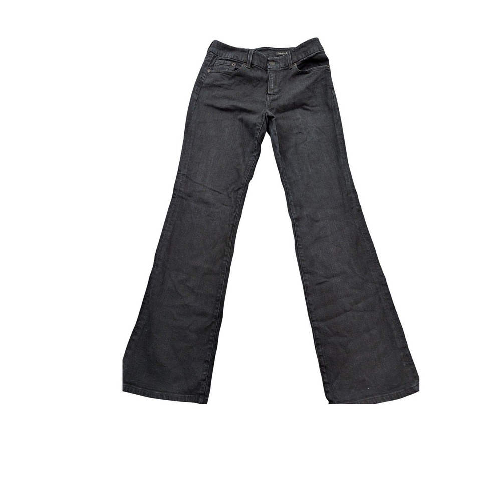 7 FOR‎ ALL MANKIND WOMEN BLACK DENIM FLARE JEANS W/ BACK  5 POCKETS-SZ. 8/30